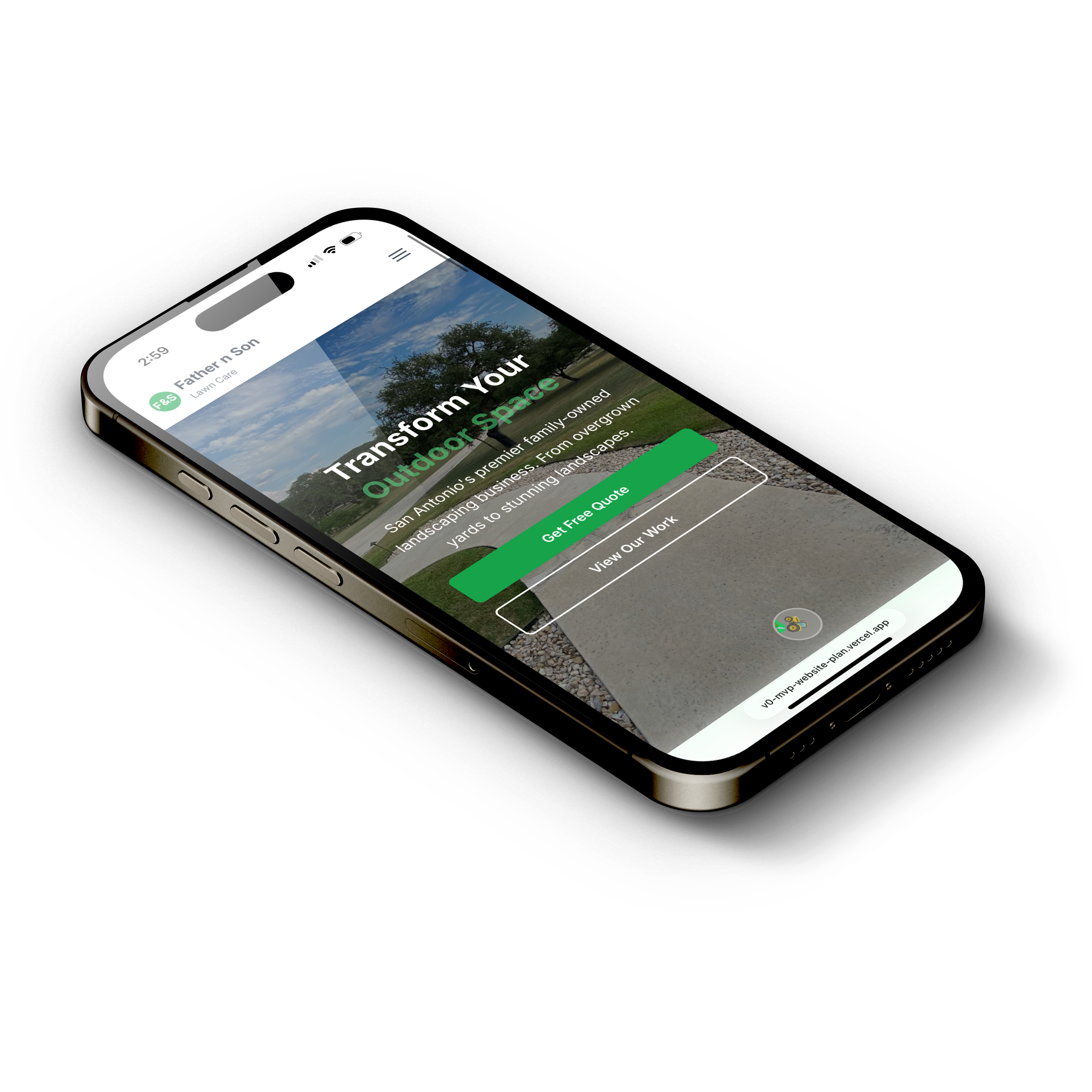 Father n Son Lawn Care website design