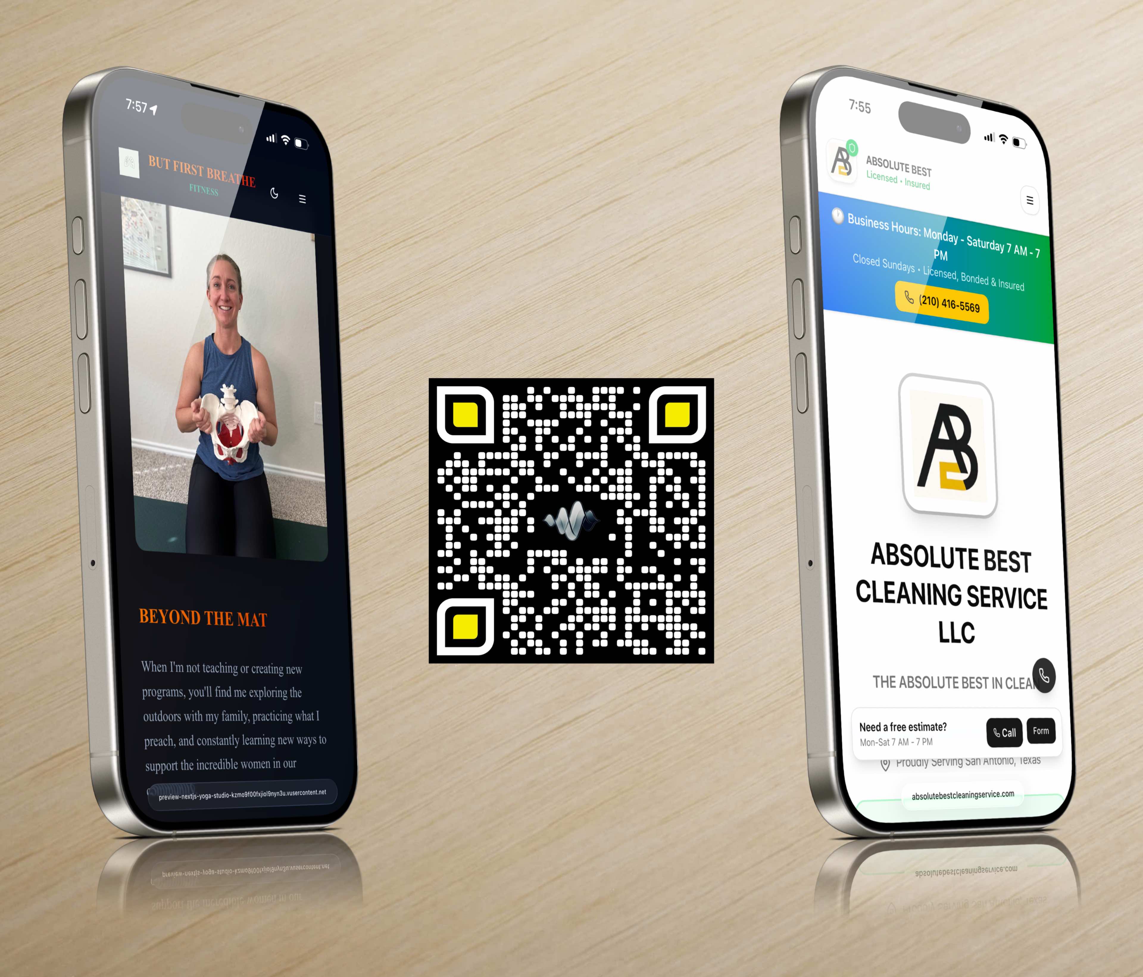 Custom QR Code and Website Showcase